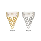 Invictus | 14k gold | Triangular Baguette Gem Top | Clear CZ