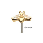 Invictus | 14k gold | Bee with Gem Wings | Clear CZ