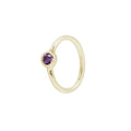 Buddha | 14k gold | Fixed Bezel Bead Ring | Side Set Facing | 2mm Amethyst