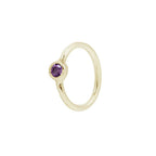 Buddha | 14k gold | Fixed Bezel Bead Ring | Side Set Facing | 2mm Amethyst