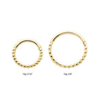 Invictus | 14k gold | Twisted Rope Front Facing Hinged Segment Clicker