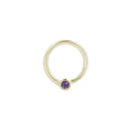 Buddha | 14k gold | Fixed Bezel Bead Ring | 2mm Amethyst