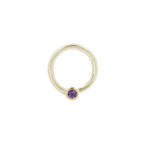 Buddha | 14k gold | Fixed Bezel Bead Ring | 2mm Amethyst