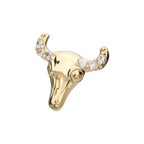Invictus | 14k gold | 2D Steer Head | CZ