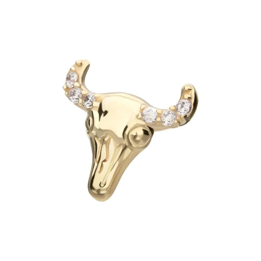 Invictus | 14k gold | 2D Steer Head | CZ