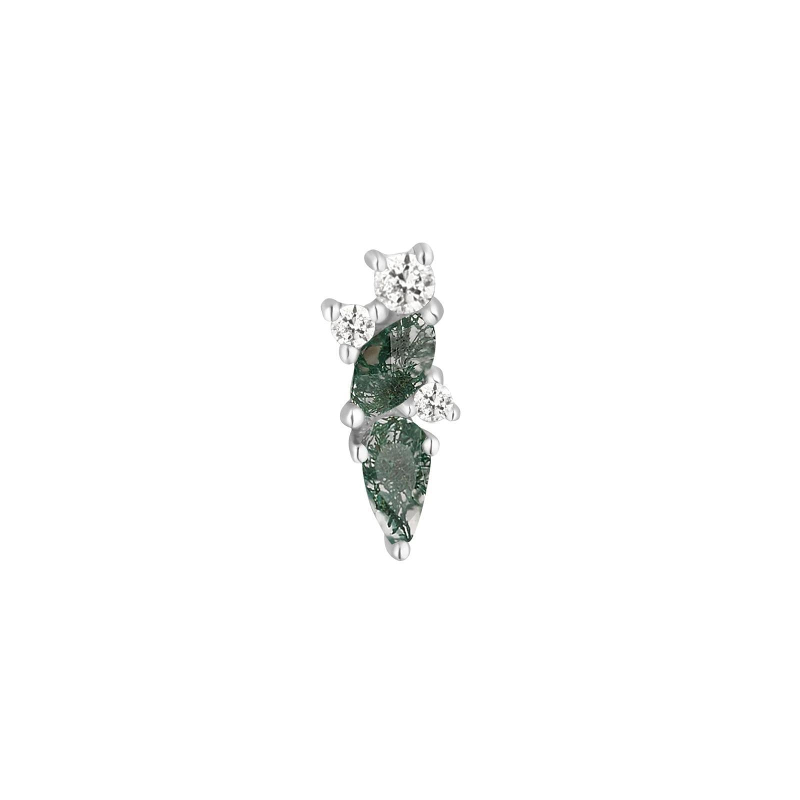 Buddha | 14k gold | Visionary | Moss Agate + White Topaz