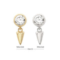 Invictus | 14k gold | Round Bezel with Spike Dangle | CZ