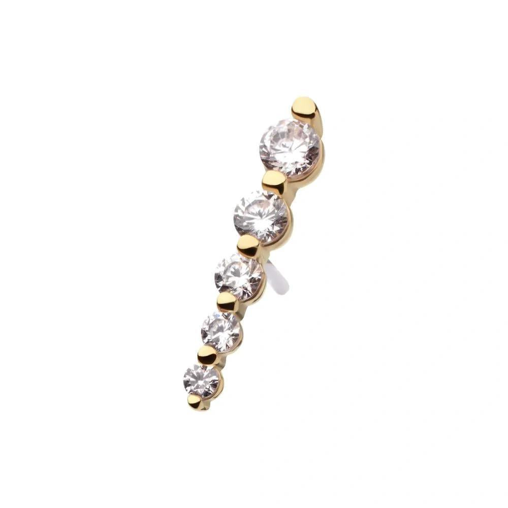 Invictus | 14k gold | 5-cluster Graduated Prong Set | CZ