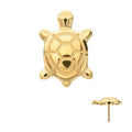 Invictus | 24k Gold PVD Titanium | Threadless Low Profile 3D Corrugated Land Turtle Top