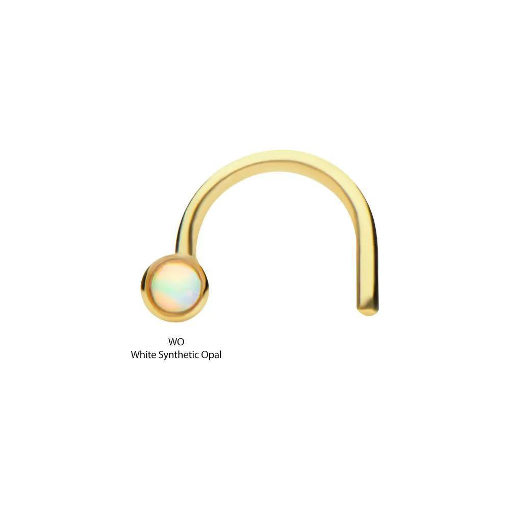 Invictus | 14k gold | Nose Screw | Synthetic Opal