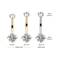 Invictus | 14k gold | Double Round 4-Prong Clear CZ Navel Curve