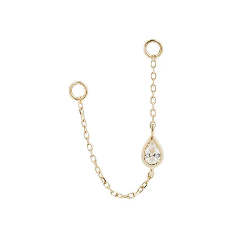 Buddha | 14k gold | Teardrop Chain | CZ