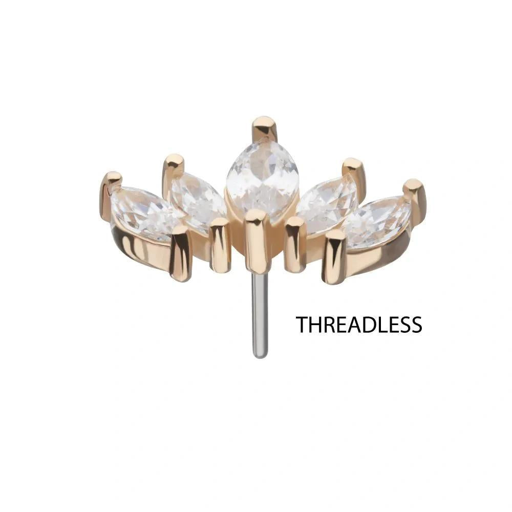 Invictus | 14k gold | 5-cluster Marquise Fan | CZ