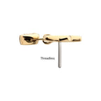 Invictus | 14k gold | Lotus Flower Top with Bezel Gem Dangle | Clear CZ