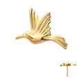 Invictus | 24k Gold PVD Titanium | Threadless Low Profile 3D Hummingbird Top