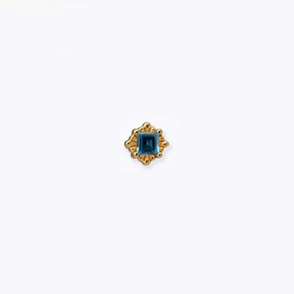 Tether | 14k gold | Melange Princess | London Blue Topaz