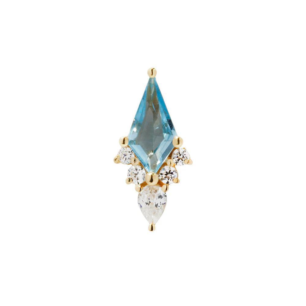 Buddha | 14k gold | Afterglow | Swiss Blue Topaz + CZ