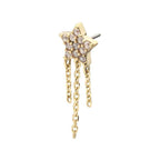 Invictus | 14k gold | Pave Set Star with Triple Chain | CZ
