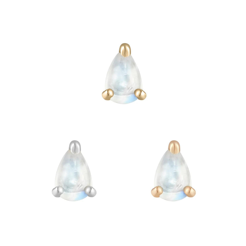 Buddha | 14k gold | Prong Pear | Rainbow Moonstone