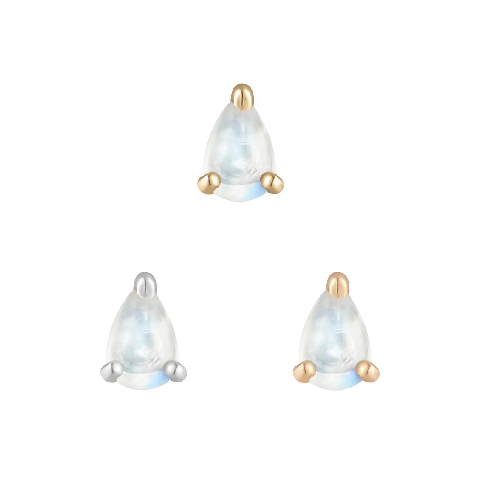 Buddha | 14k gold | Prong Pear | Rainbow Moonstone