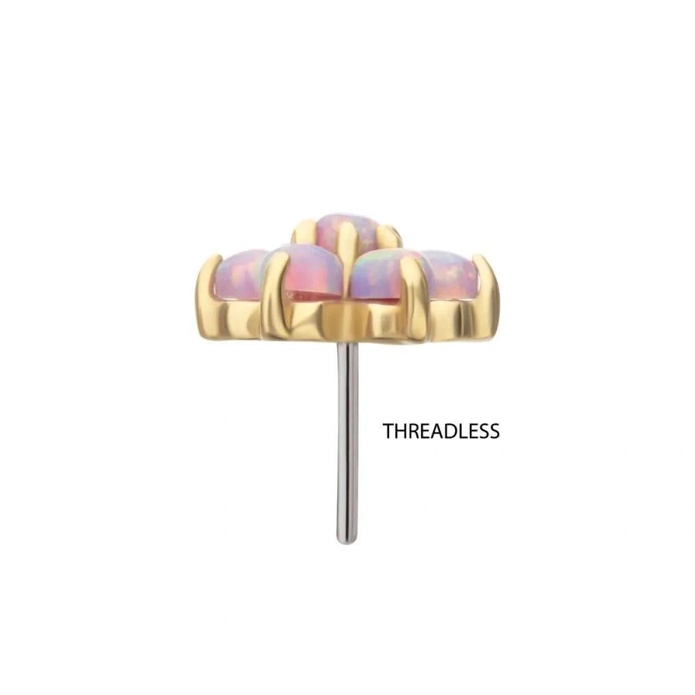 Invictus | 14k gold | Prong Set Flower | synthetic Lavender Opal