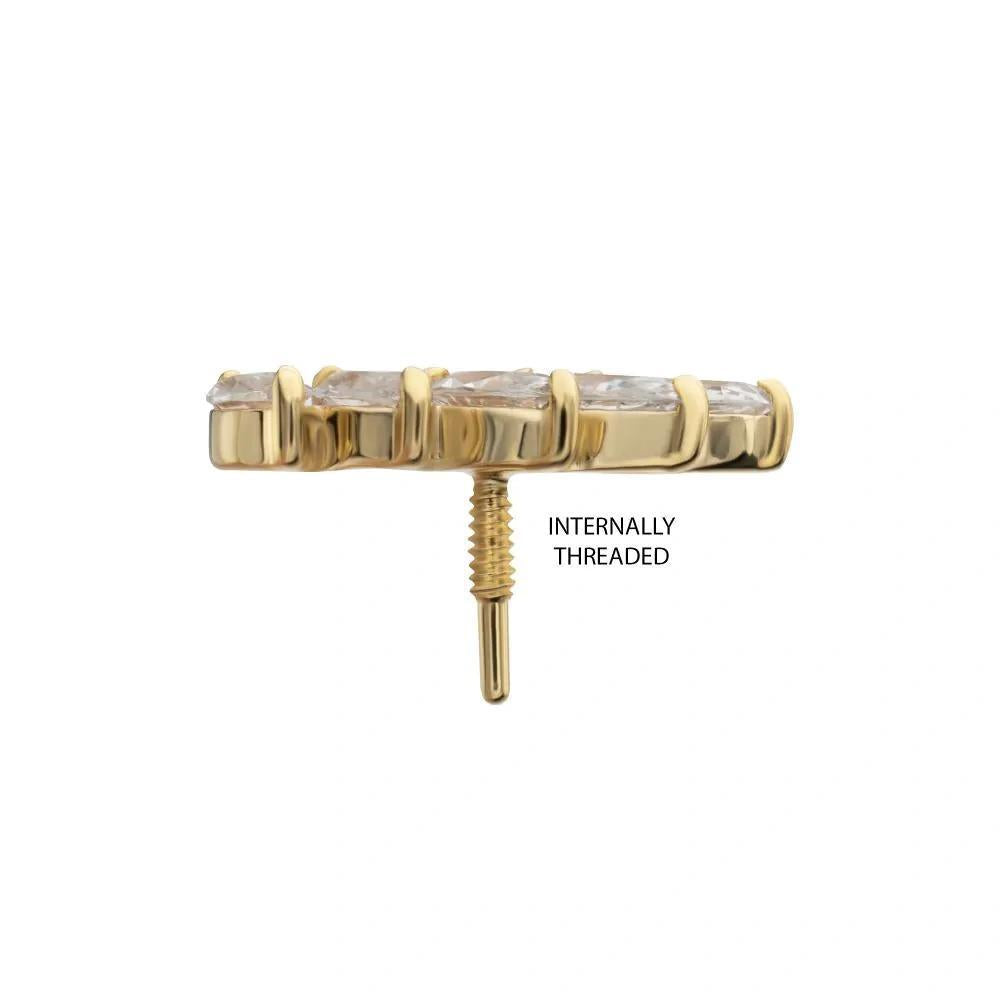 Invictus | 14k gold | 5-cluster Staggered Marquise | CZ