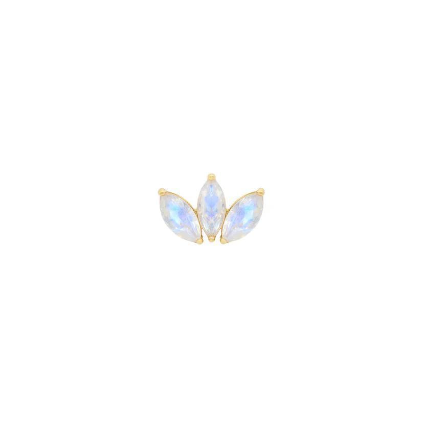 Buddha | 14k Gold | Moet Mini Threadless End | Rainbow Moonstone