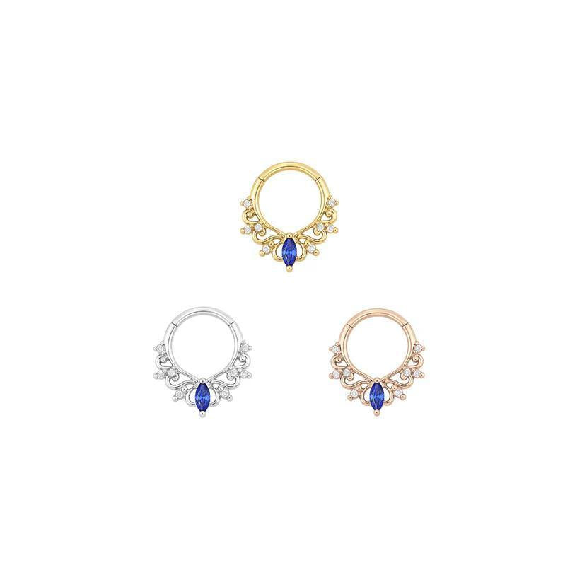 Buddha | 14k Gold | Anoora Clicker | Lab-Grown Blue Sapphire