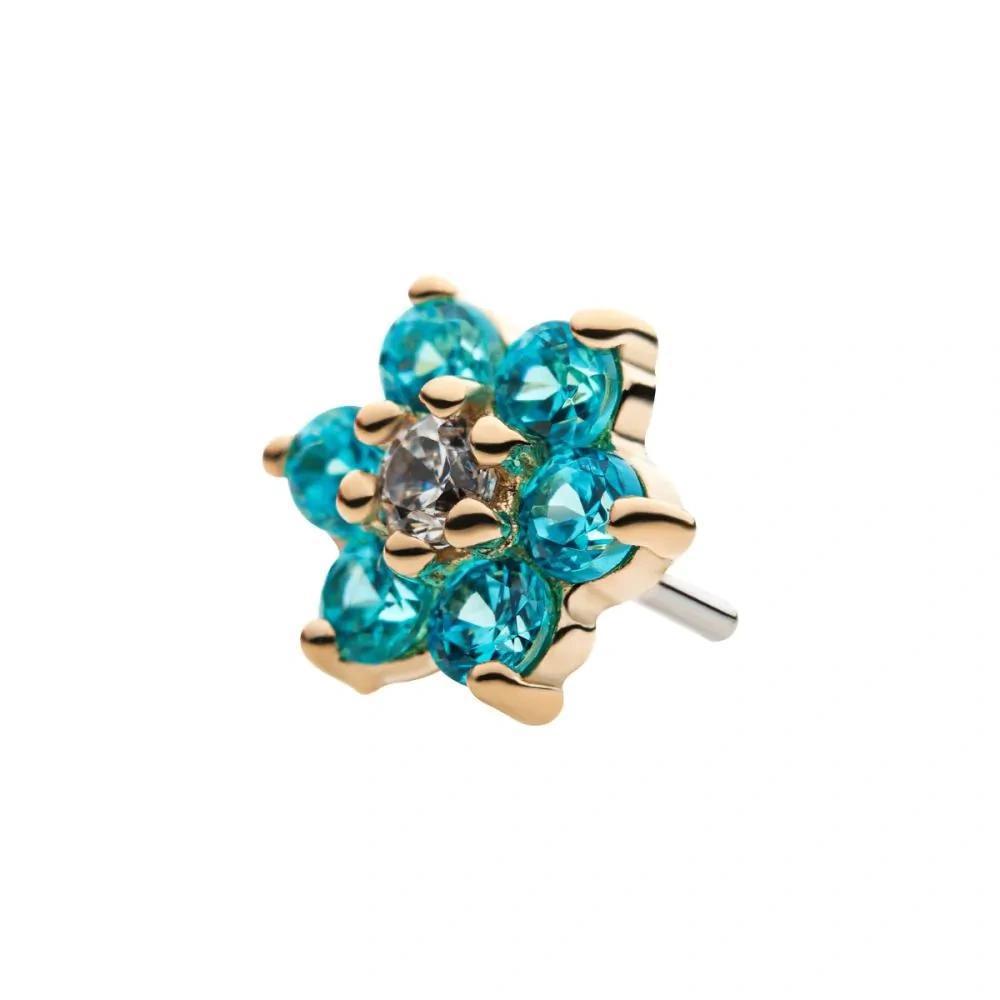 Invictus | 14k gold | Prong Set Flower | CZ