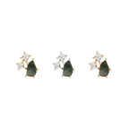Buddha | 14k gold | Lyra | Moss Agate + CZ