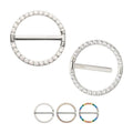 Invictus | Titanium | CNC Set Gem Nipple Ring Clicker | Cubic Zirconia