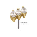 Invictus | 14k gold | 3-cluster Staggered Marquise | CZ