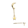Invictus | 14k gold | Crescent Moon with Star Dangle