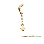 Invictus | 14k gold | Crescent Moon with Star Dangle