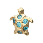 Invictus | 14k gold | Sea Turtle | Aqua CZ