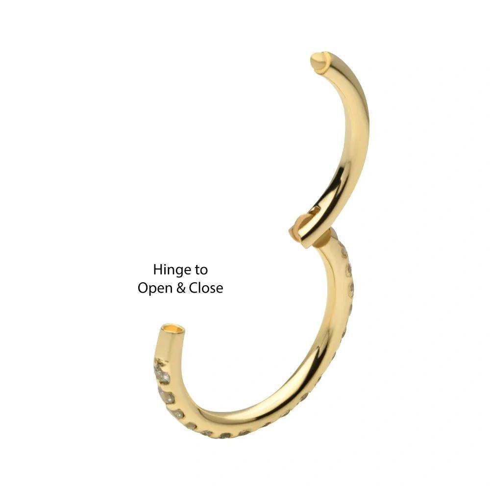 Invictus | 14k gold | Eternity Side Facing Hinged Segment Clicker | Lab-Grown Diamonds