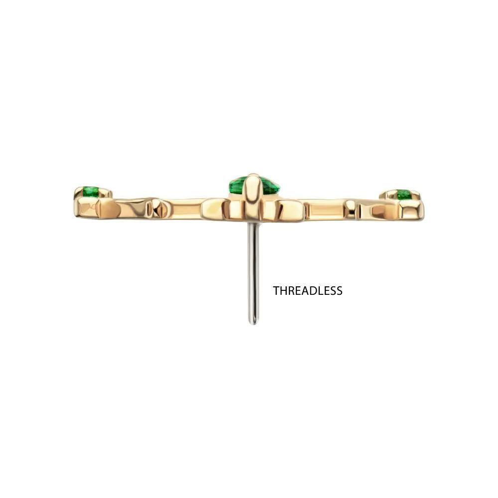 Invictus | 14k gold | Emerald Crown w Gems | CZ