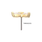Invictus | 14k gold | Prong Set Marquise CZ Gem 4-Petal Flower Top | Clear CZ