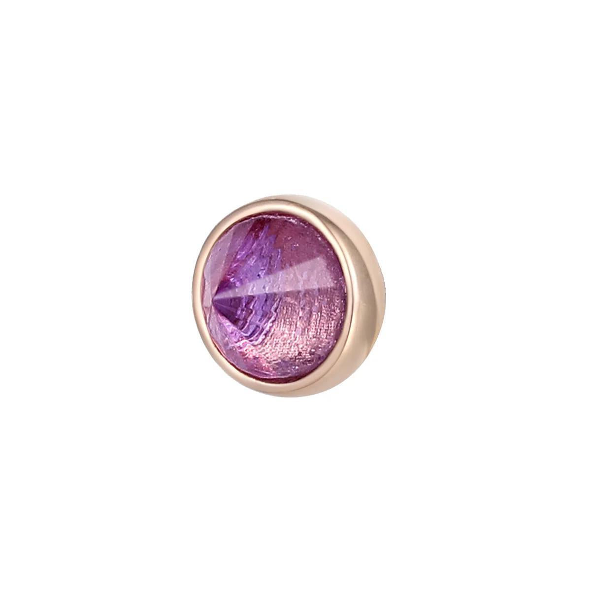 Buddha | 14k gold | Round Bezel Reverse Set | Amethyst