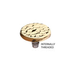 Invictus | 14k gold | 14g Dermal Top | Hammered Disk