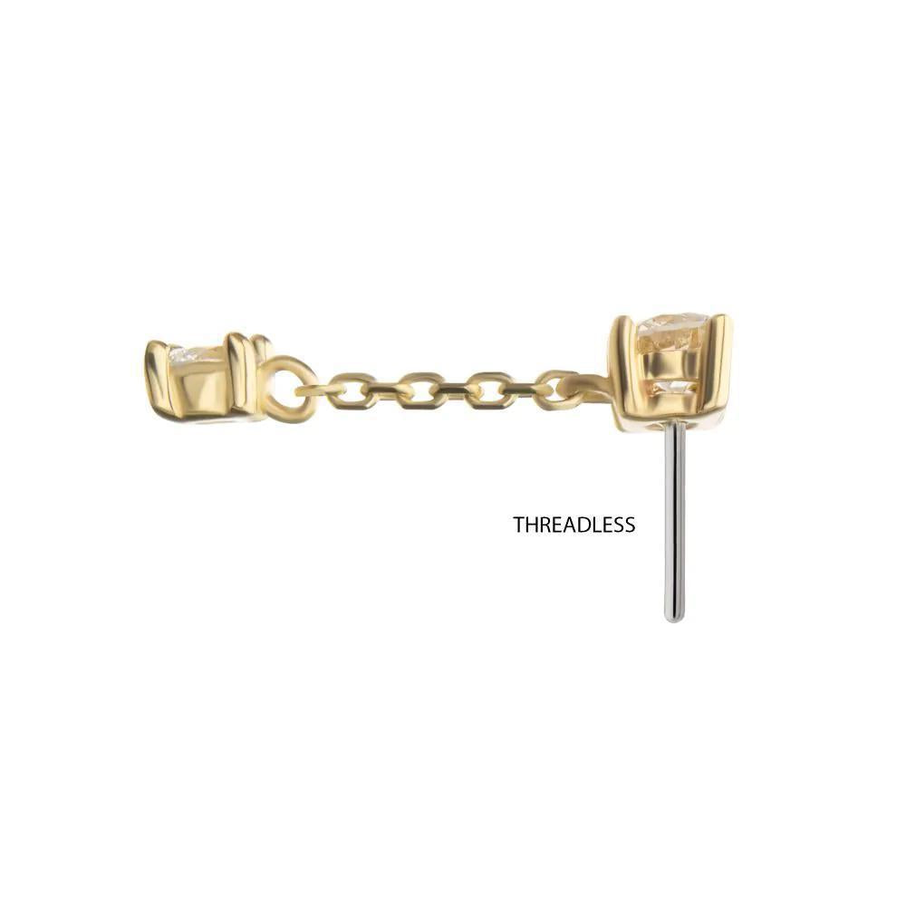 Invictus | 14k gold | Double Prong Set Lab-Grown Diamonds Dangle | Lab-Grown Diamond