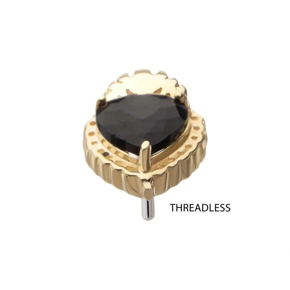 Invictus | 14k gold | Sacred Heart | Black CZ