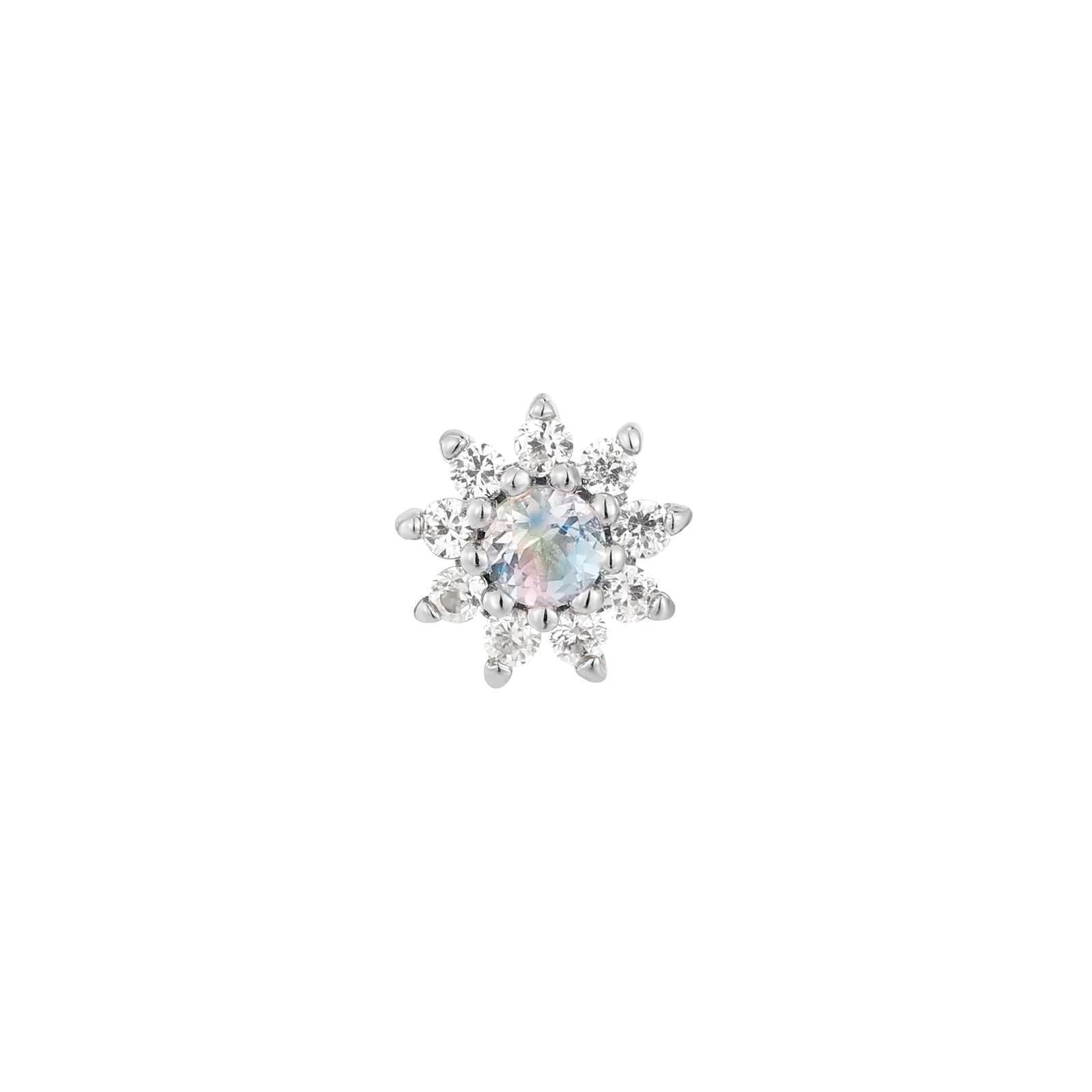 Buddha | 14k gold | Eloise | Rainbow Moonstone + White Sapphire