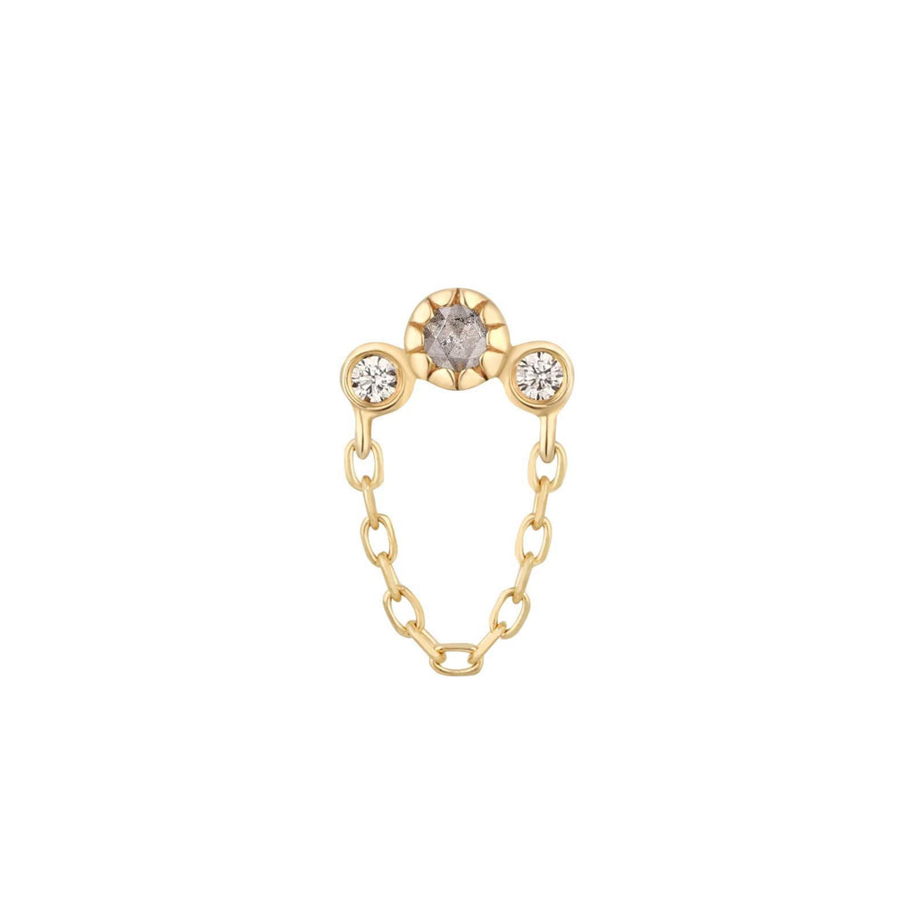 Buddha | 14k gold | Halston | Grey Diamond + White Sapphire