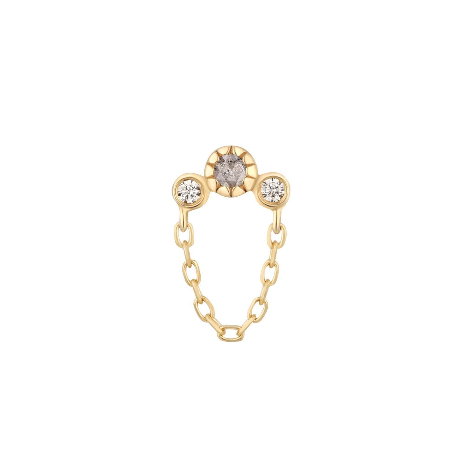 Buddha | 14k gold | Halston | Grey Diamond + White Sapphire