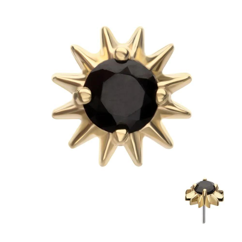 Invictus | 14k gold | Spike Edge | Black CZ