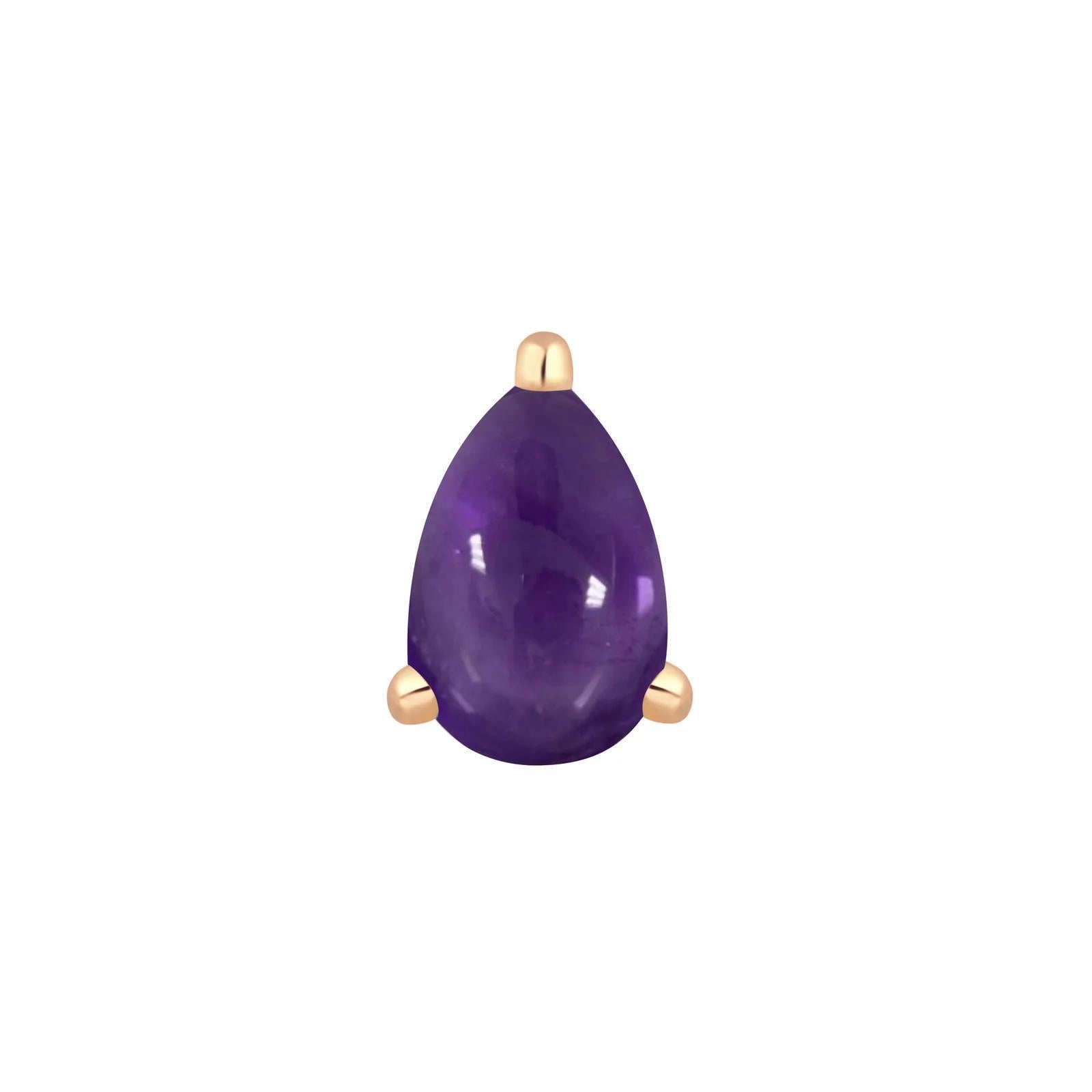 Buddha | 14k gold | Prong Pear | Amethyst