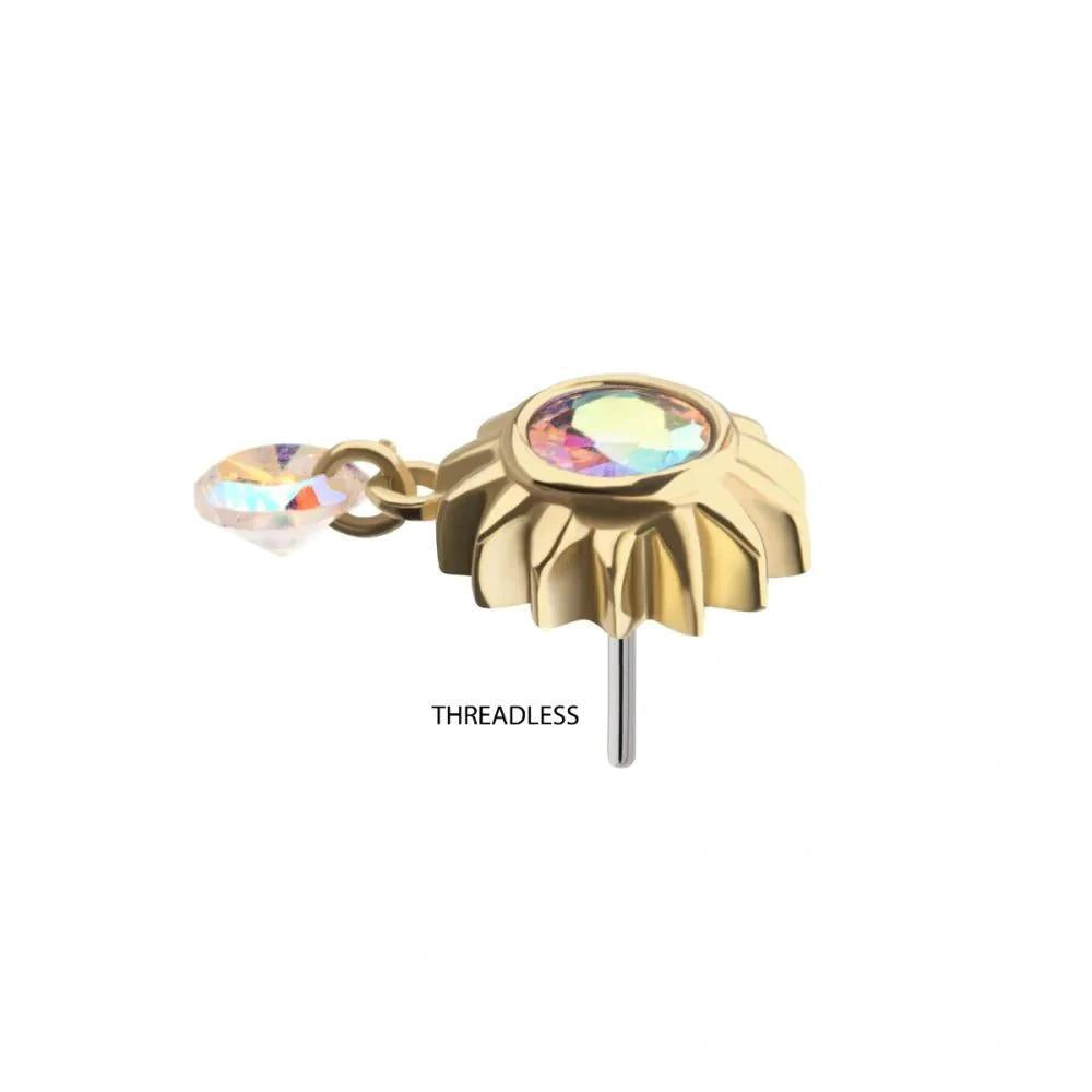 Invictus | 14k gold | Starburst with Dangle |CZ