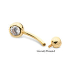 Invictus | 14k gold | Internally Threaded Navel | Bezel-Set CZ