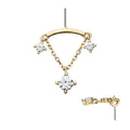 Invictus | 14k gold | Hidden Helix Curved Bar with Floating Gem | CZ